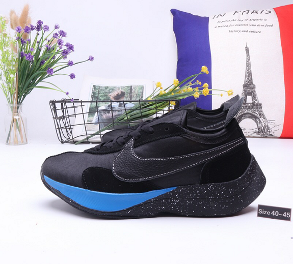 2020 Men Nike Moon Racer Black Blue Running Shoes